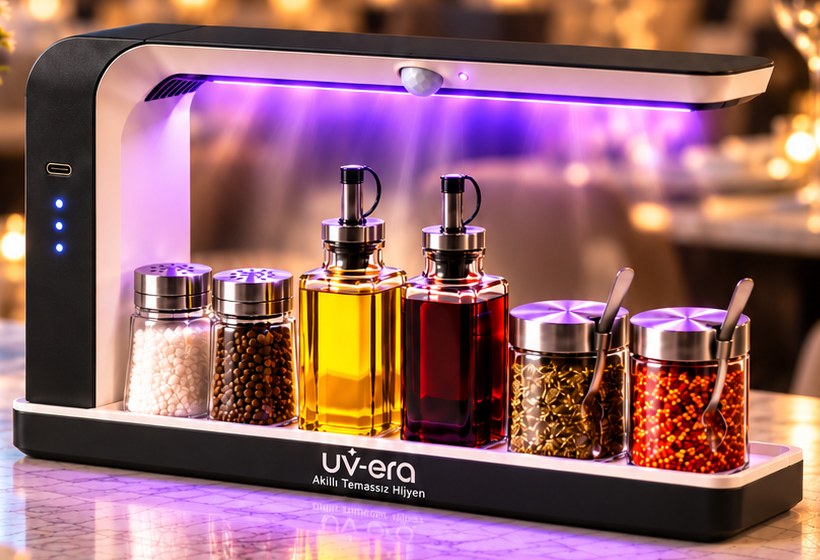 UVera masaüstü düzenleyici, mor UV-C ışığıyla